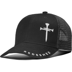 Christian Hats for Men Women with Gift Box, Embroidered Three Nails Cross Baseball Caps, Adjustable Mesh Outdoor Hat