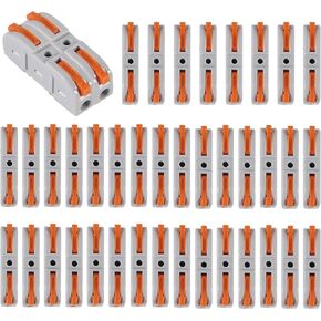 Lever Wire Connectors, Coliao 40pcs 1 Conductor Compact Wire Connectors Quick Connect Electrical Splicing Connectors for Circuit Inline 24-12 AWG in Kuwait