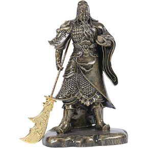 Chinese Fengshui Guan Yu Statue - Guan Gong Gold Statue Martial God of Wealth Figurines Home Office Decoration Tabletop Statue Good Lucky Gifts