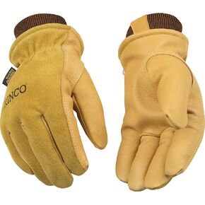 Kinco Lined Premium Grain & Suede Pigskin Driver with Knit Wrist