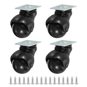 PATIKIL 2 Inch Ball Caster Wheels Set of 4, 360° Rotating Swivel Top Plate Wheels 397 lbs Total Capacity Caster with M4 Screws for Furniture Table Cabinet Chrome