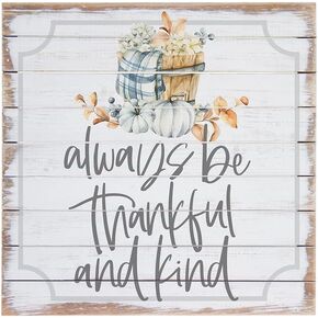 Simply Said, INC Perfect Pallets - Always be Thankful & Kind - 14 x 14 in Distressed Rustic Sign PAL1513