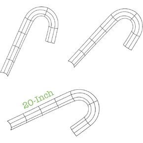 3 Pcs HT- 20.5-in. Christmas Candy-Cane-Shaped Wire Wreath Frame Form, Holiday Candy Cane Shaped Wire Wreath Frame, Large Candy Cane Metal Wreath Frame, J Letter Rings for DIY Front Door Home Decor