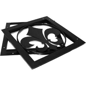 Ozco Building Products OZCO 56659 Ornamental Gate Accent - Fleur-De-Lis (1 per pack),Black