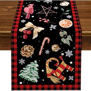 Nepnuser Yule Table Runner Pagan Christmas Decoration Winter Solstice Holiday Home Kitchen Dining Room Decor (13" x 72")