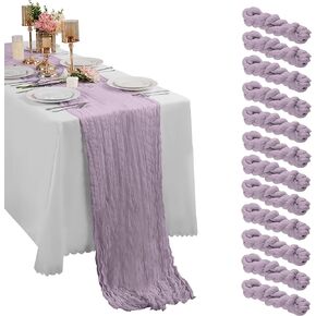 YUHX 12pcs 9Ft Cheesecloth Table Runner 17 x 108 inch Baby Pink Large Gauze Beige Table Rustic Romantic Sheer for Engagement Party Decorations Baby Shower Decorations Graduation Decorations