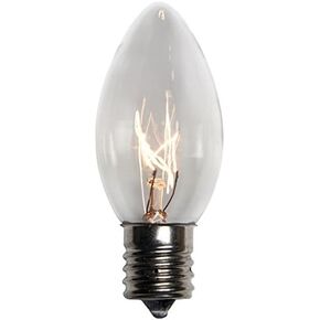 The Holiday Light Depot 25 Pack C9 Clear Christmas Replacement Light Bulbs for Indoor and Outdoor String Lights Transparent Christmas Light Bulbs 7 Watt E17 C9 Intermediate Base