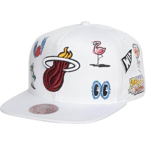Mitchell & Ness Snapback Cap - Hand Drawn Miami Heat