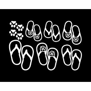 Family Flip Flops 8.5"x5" Car Decal/Sticker