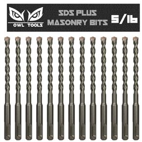 Owl Tools SDS Plus 5/16 Inch Masonry Drill Bits (13 Pack - Industrial Grade) 6 Inch Rotary Hammer Bit for Concrete, Stone, Block, & More!