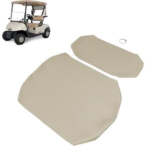 Golf Cart Front Seat Cover Fit Tan for E-Z-Go Workhorse Staple On Golf Cart, Replacement Leather Golf Cart Front Seat Cover