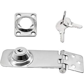 MARINE CITY Stainless Steel Marine Safety Locking Hasp with 2 Keys for Marines – Cabinets – Boxes – Doors – Ships (Pack of 1)