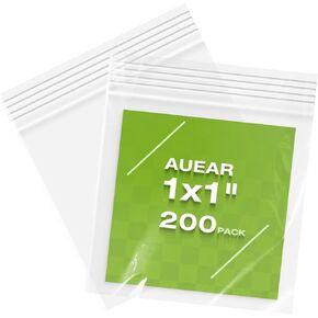 AUEAR, 2"x 2" Mini Plastic Zip Bags, 200 Pack Clear Resealable Small Zip Bags for Storing Jewelry, Daily pills, Snacks