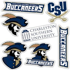 Desert Cactus Charleston Southern University Stickers CSU Buccaneers Vinyl Decals Laptop Water Bottle Car Scrapbook Sheet T2 (Type 2)