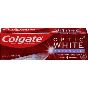 Colgate Optic White Advanced Teeth Whitening Toothpaste, Sparkling White, 3.2 Oz