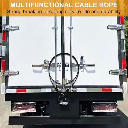 4FT Security Cable Lock 3mm Braided Steel Coated Safety Cable Luggage Lock, Flexible Steel Cable Wire Rope Double Loops for Outdoor, Clothesline, Black (4 Pack) in Kuwait