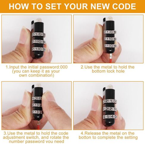 4FT Security Cable Lock 3mm Braided Steel Coated Safety Cable Luggage Lock, Flexible Steel Cable Wire Rope Double Loops for Outdoor, Clothesline, Black (4 Pack) in Kuwait