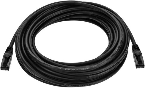 كابل مونوبرايس Cat6A مرن TPE - 7 أقدام - أسود | UTP، 24AWG، 500 ميجا هرتز، نحاس نقي، Snagless RJ45، كابل إيثرنت - سلسلة مرنة in Kuwait