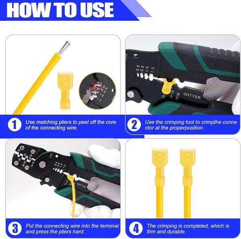 Twidec/100PCS Nylon Spade Connectors Kit 12-10 Gauge Quick Disconnect Fully Insulated Female Wire Spade Terminal Assortment Kit Yellow N-066-Y-Fe in Saudi Arabia