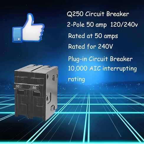 𝐔𝐩𝐠𝐫𝐚𝐝𝐞 Q2100 قاطع 2 قطب 100 أمبير. قاطع دائرة مصغر Pluq-in، 120 فولت/240 فولت، حماية مغناطيسية حرارية، مناسب لمراكز التحميل من سلسلة Siemens Type EQ وSEQ وPL وES، ضمان 5 سنوات in Kuwait