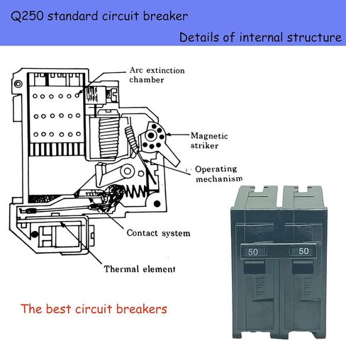 𝐔𝐩𝐠𝐫𝐚𝐝𝐞 Q2100 قاطع 2 قطب 100 أمبير. قاطع دائرة مصغر Pluq-in، 120 فولت/240 فولت، حماية مغناطيسية حرارية، مناسب لمراكز التحميل من سلسلة Siemens Type EQ وSEQ وPL وES، ضمان 5 سنوات in Kuwait
