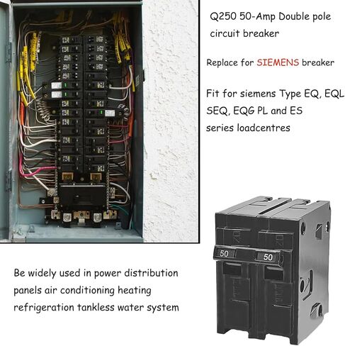 𝐔𝐩𝐠𝐫𝐚𝐝𝐞 Q2100 قاطع 2 قطب 100 أمبير. قاطع دائرة مصغر Pluq-in، 120 فولت/240 فولت، حماية مغناطيسية حرارية، مناسب لمراكز التحميل من سلسلة Siemens Type EQ وSEQ وPL وES، ضمان 5 سنوات in Kuwait
