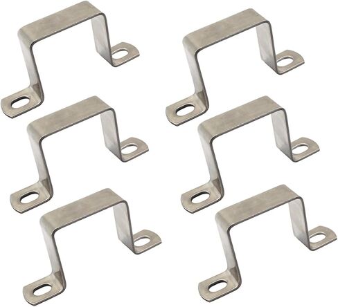 12 Pieces 25x25mm Square Tube Buckle, Square Pipe Clamp, 304 Stainless Steel U Shaped Horseback Pipe Saddle Clamp Buckle Hose Clamp Square Tube Clamp in Kuwait