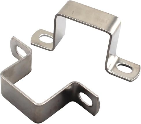 12 Pieces 25x25mm Square Tube Buckle, Square Pipe Clamp, 304 Stainless Steel U Shaped Horseback Pipe Saddle Clamp Buckle Hose Clamp Square Tube Clamp in Kuwait