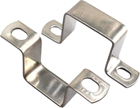 12 Pieces 25x25mm Square Tube Buckle, Square Pipe Clamp, 304 Stainless Steel U Shaped Horseback Pipe Saddle Clamp Buckle Hose Clamp Square Tube Clamp in Kuwait