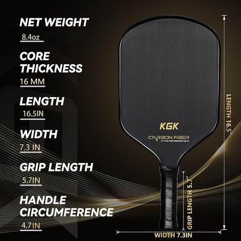 مجداف كرة البيسبول من ألياف الكربون KGK JP-T700، قلب قرص العسل من البولي بروبيلين 16 مم - مثالي للاعبين المهرة in Saudi Arabia