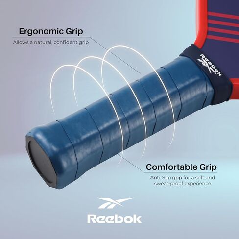 Reebok - Pickleball Paddles Set of 2, Graphite Control Paddles, Precision Engineered Pickleball Balls with 40 Holes Pattern, Ideal for Sports Enthusiasts in Saudi Arabia