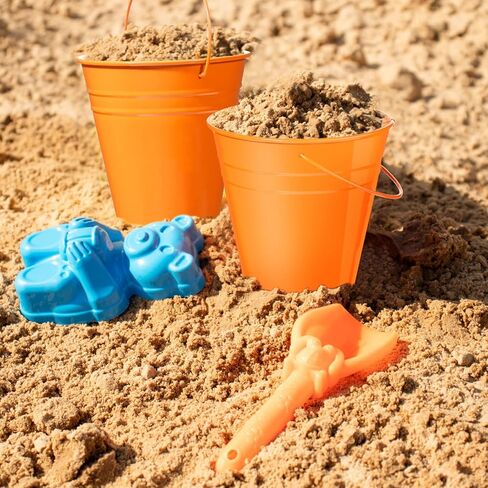 12 Pack Halloween Galvanized Buckets, Metal Bucket with Handle, 5 Inch, Tin, Mini Round Flower Pot Plant Basket, Party Supplies for Christmas Halloween Candy Bars Vase Crafts Favors(Orange) in Kuwait