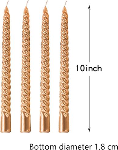 Taper Candles,10 inch-Set of 4 Metal StyleTapered Candles,Long Candle,Tall Candlesticks, Long Candle Sticks,Spiral Taper Candle,Home Dinner, Party, Wedding, Halloween (4, red, 10 inch) in Saudi Arabia