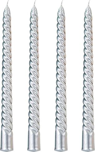 Taper Candles,10 inch-Set of 4 Metal StyleTapered Candles,Long Candle,Tall Candlesticks, Long Candle Sticks,Spiral Taper Candle,Home Dinner, Party, Wedding, Halloween (4, red, 10 inch) in Saudi Arabia