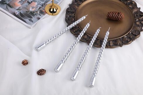 Taper Candles,10 inch-Set of 4 Metal StyleTapered Candles,Long Candle,Tall Candlesticks, Long Candle Sticks,Spiral Taper Candle,Home Dinner, Party, Wedding, Halloween (4, red, 10 inch) in Saudi Arabia