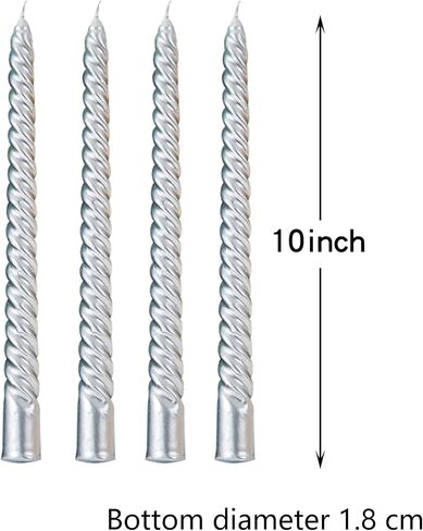 Taper Candles,10 inch-Set of 4 Metal StyleTapered Candles,Long Candle,Tall Candlesticks, Long Candle Sticks,Spiral Taper Candle,Home Dinner, Party, Wedding, Halloween (4, red, 10 inch) in Saudi Arabia