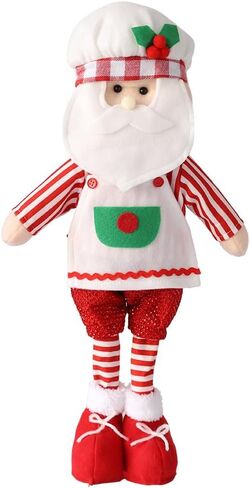 EASUTE 20Inch Christmas Telescopic Plush Gingerbread Man Figurine Christmas Pastry Chef Doll Ornament Standing Home Decorations Doll Door Window Table Fireplace Indoor Holiday Party Decor (Brown) in Saudi Arabia