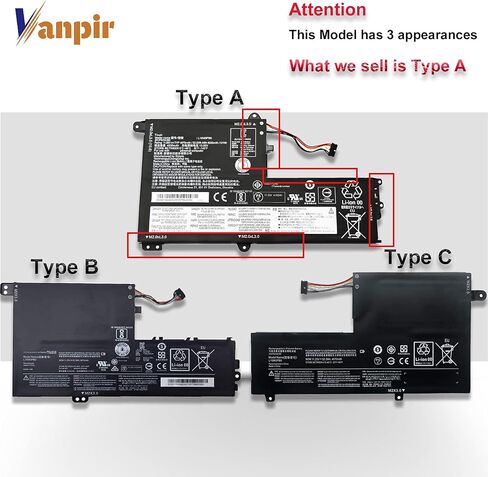 استبدال بطارية الكمبيوتر المحمول Vanpir L14M2P21 لجهاز Lenovo IdeaPad 330S-14AST 330S-14IKB 330S-15ARR 330S-15AST 330S-15IKB Series 5B10Q39203 5B10Q39204 L14L2P21 5B10Q39206 5B10W67199 7.4V 30 واط/4050 مللي أمبير in Saudi Arabia