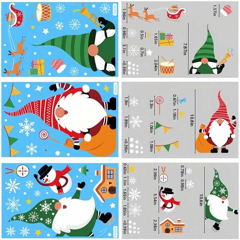 122Pcs Christmas Window Clings for Glass Windows,6 Sets Holiday Window Stickers Indoor,Hristmas Decorations Window Decals Large,Clearance New Christmas Decal Decor for Home Office Classroom in Saudi Arabia
