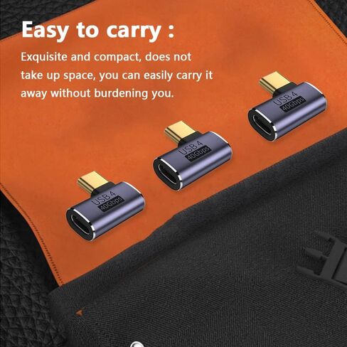 DKARDU 4Pack Middle Bend Right Angle 90 Degree USB C Type-C Adapter, Male to Female Adapter with 40Gbps PD 100W USB C Adapter for Mobile Phone, Laptop, PC, Nintendo Switch in Kuwait