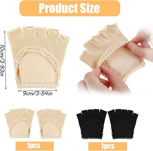 2 Pairs Open Toe Socks, Breathable Half Foot Socks for Women Sweat-Absorbent Toeless Socks for Women Anti-Slip Toe Topper Socks Elastic Peep Toe Socks Toe Separator Socks for High Heels Flats in Saudi Arabia