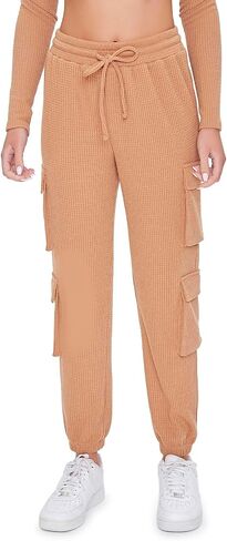 Forever 21 Women's Waffle Knit Cargo Joggers in Saudi Arabia