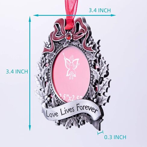 Christmas Tree Ornament Picture Frame Holiday Keepsake Gift Home Decor Christmas Decorations Xmas Gifts Pendant with 2.5" Photo Frame Insert (Golden 2024) in Kuwait