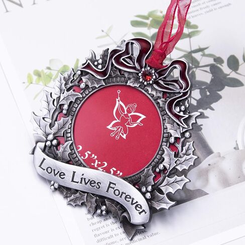 Christmas Tree Ornament Picture Frame Holiday Keepsake Gift Home Decor Christmas Decorations Xmas Gifts Pendant with 2.5" Photo Frame Insert (Golden 2024) in Kuwait