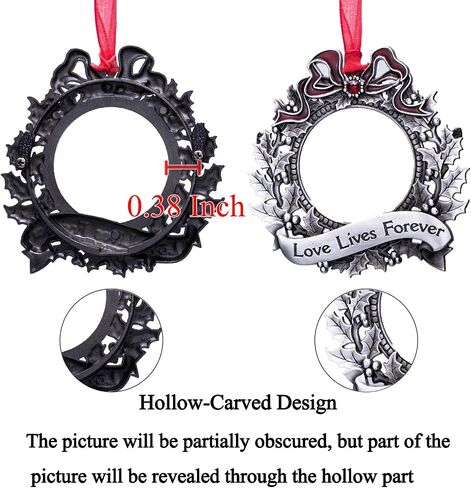 Christmas Tree Ornament Picture Frame Holiday Keepsake Gift Home Decor Christmas Decorations Xmas Gifts Pendant with 2.5" Photo Frame Insert (Golden 2024) in Kuwait