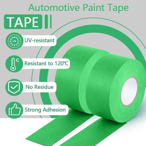 NETEHA 3 Rolls Painters Tape Masking Tape 0.78 Inch x 55 Yard, Heat Resistant No Residue Automotive Adhesive Tape for Automotive Paint and DIY Paint Projects (Green) in Saudi Arabia