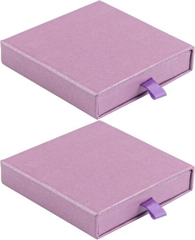 Framendino, 2 Pack Cardboard Jewelry Paper Boxes Bulk Ring Boxes with Lids 3.1x3.1x0.7 Inch Small Jewelry Boxes for Bracelets Necklace Earring Bracelet Ring (Purple) in Saudi Arabia