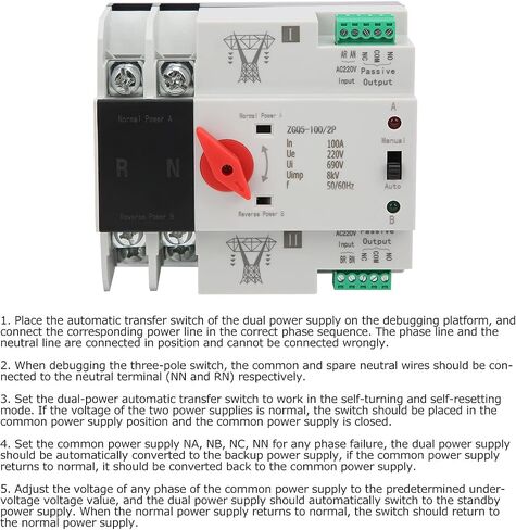 Automatic Transfer Switch ATS 2P Dual Power Transfer Switch Electrical Selector Switches in Saudi Arabia