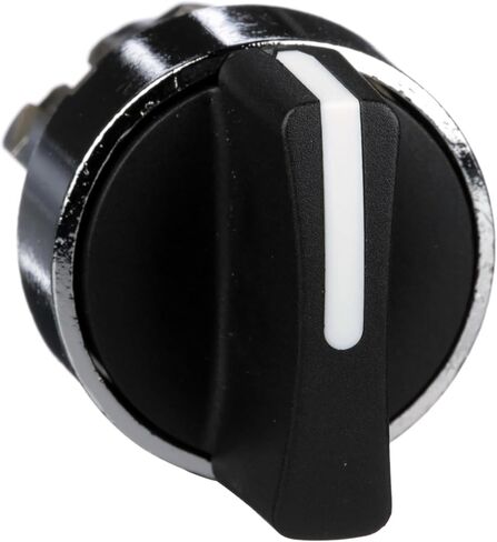 Schneider Electric ZB4BD2 Harmony XB4 Selector Switch Head, Chromium Plated Metal Bezel, Fits 22mm Diameter Cutouts, 2 Positions, Stay Put Operation, Black in Kuwait