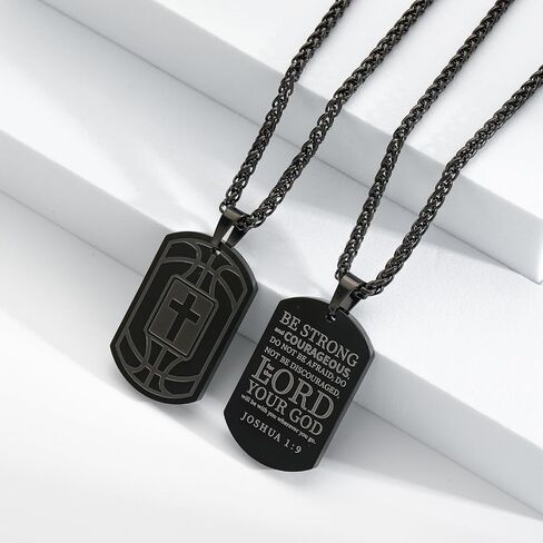 Basketball Bible Verse Cross Necklace for Men Stainless Steel Black/Gold/Silver Cross Pendant First Communion Baptism Religious Christmas Gifts Basketball Sports Jewelry for Men Boys Kids Teen with Stainless Steel Chain 22+2 inch in Saudi Arabia